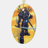 Cyber Ninja Keramisch Ornament (Links)