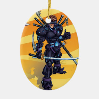 Cyber Ninja Keramisch Ornament