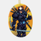 Cyber Ninja Keramisch Ornament (Achterkant)