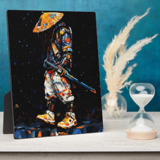 Cyber Ninja Palette Knife Neon Orange Impasto Fotoplaat