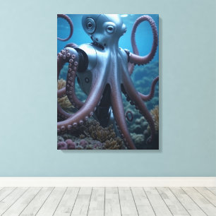 Cyber Octopus canvasprint Canvas Afdruk