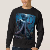 Cyber Octopus hommes noir sweatshirt (Devant)