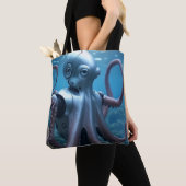 Cyber Octopus shoulder tote bag (De près)