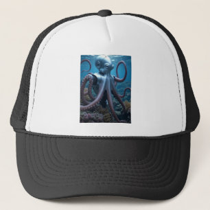 Cyber Octopus zwart-wit schuim trucker hoed Pet