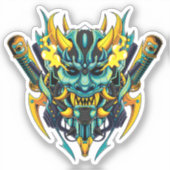 Cyber-onimasker Sticker (Voorkant)