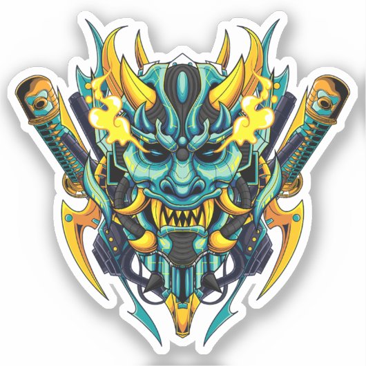 Cyber-onimasker Sticker (Voorkant)