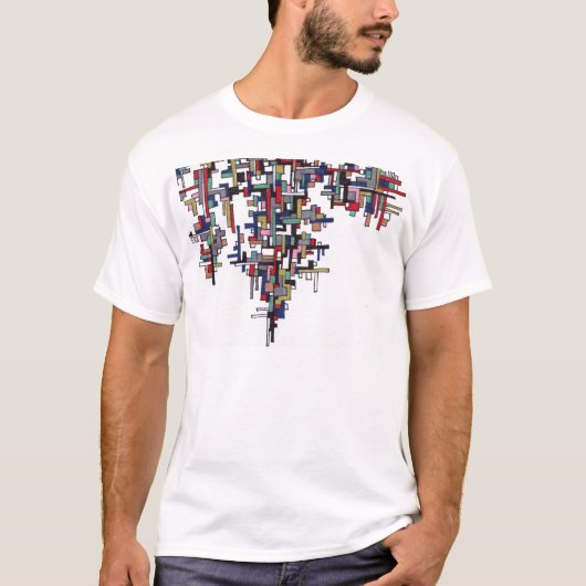 Cyber Pop Abstract Fractal Crystal T-shirt (Voorkant)