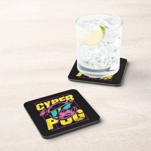 Cyber Pug Cool Pug Dog Bier Onderzetter