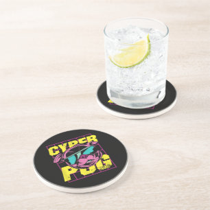 Cyber Pug Cool Pug Dog Zandsteen Onderzetter