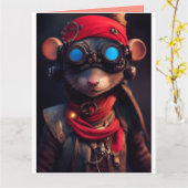 CYBER PUNK CARTES DE SALUT D'ANNIVERSAIRE (Fleur jaune)