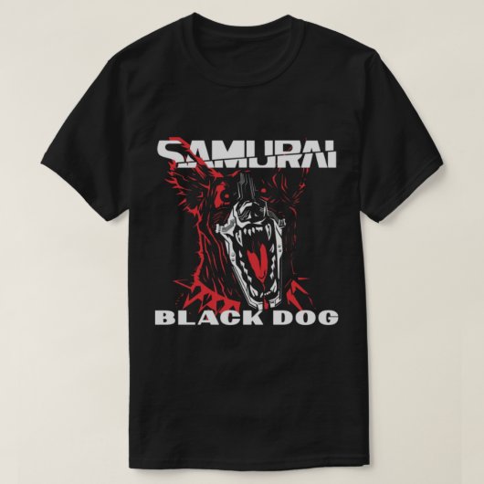 cyber punk chien noir samurai classique T-shirt (Design devant)