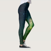 Cyber Punk Green & Blue Galaxy Space Leggings (Droite)