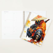 Cyber Samurai Palette Knife Neon Orange Impasto Planner (Display)