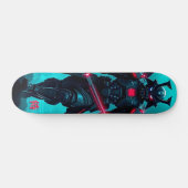 Cyber Samurai Skateboard : Futuristic Fusion Art (Horz)