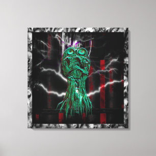 Cyber Scream Gothic Industrial Canvas Print