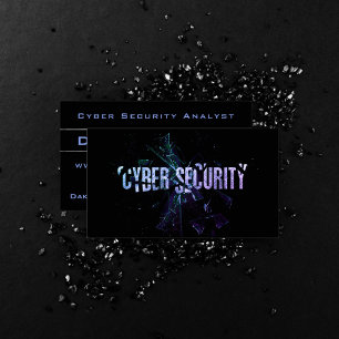 Cyber Security Analyst Modern Paars Blue Ombre Visitekaartje