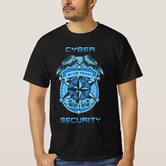 Cyber Security Blue Team Bescherm & Verdedig Eagle T-shirt (Voorkant)
