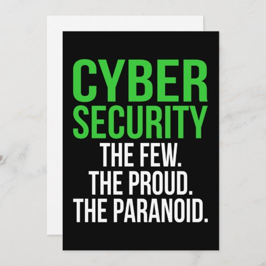 Cyber Security Computer IT Tech Software Kaart (Voorkant / Achterkant)