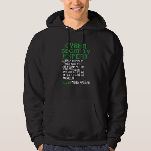 Cyber Security Expert Definition Hacker Coding Gra Hoodie (Voorkant)
