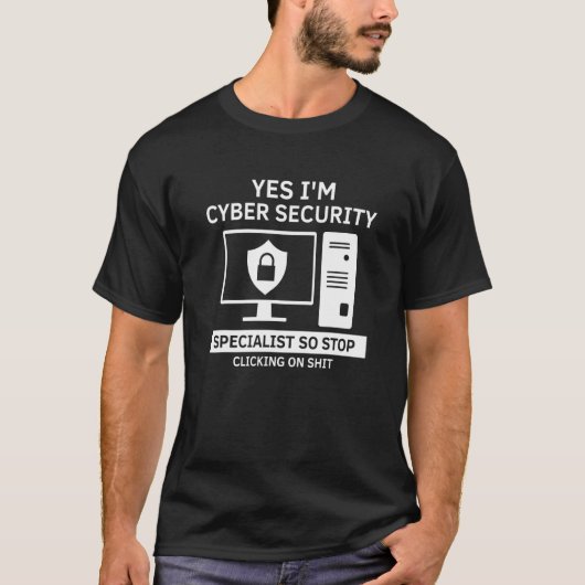 Cyber Security Expert for White Pet Hacker Design T-shirt (Voorkant)