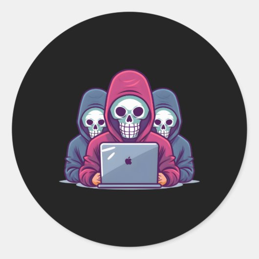 Cyber Security Expert voor White Hacker en Cyber W Ronde Sticker (Voorkant)
