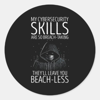 Cyber Security Expert voor White Hacker en Cyber W Ronde Sticker
