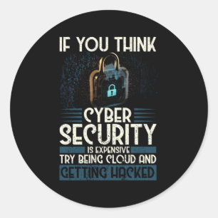 Cyber Security Expert voor White Hacker en Cyber W Ronde Sticker