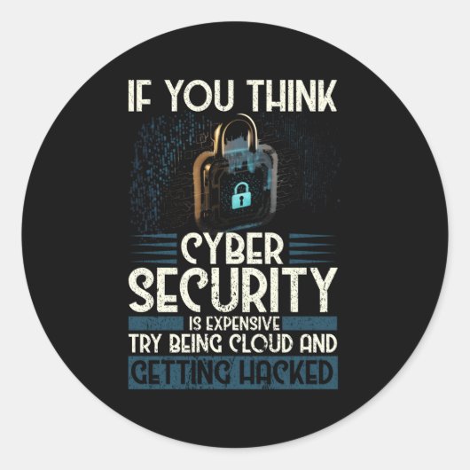 Cyber Security Expert voor White Hacker en Cyber W Ronde Sticker (Voorkant)