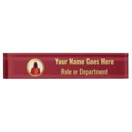 Cyber Security Professional, rood en goud, aangepa Naambordje