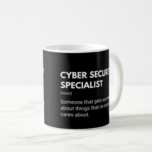 Cyber Security Specialist Grappige Computer Nerd Koffiemok (Voorkant rechts)
