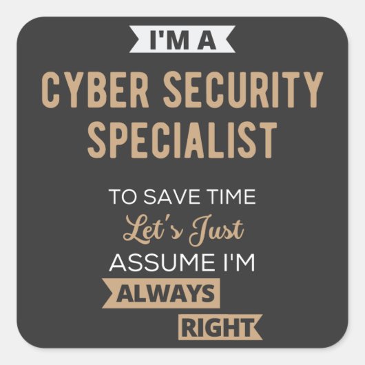 Cyber Security Specialist Vierkante Sticker (Voorkant)