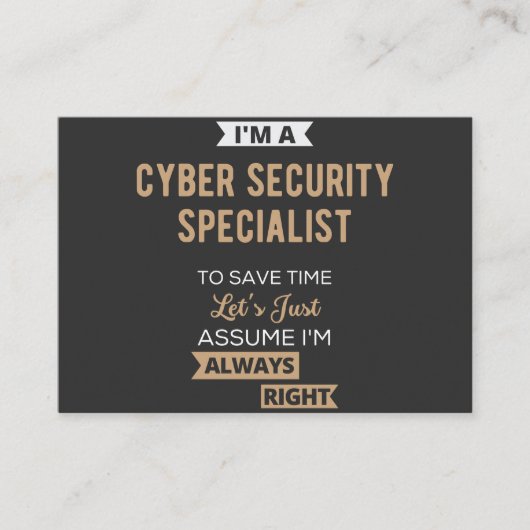Cyber Security Specialist Visitekaartje (Voorkant)