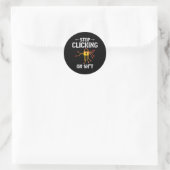 Cyber Security Stop op Computer Programmer te klik Ronde Sticker (Tas)