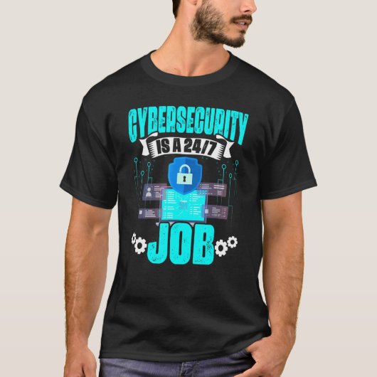 Cyber Security-taak voor internetcomputerprogramma T-shirt (Voorkant)