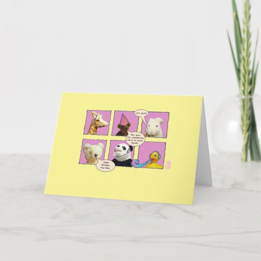 Cyber Shindig Birthday Animals in Windows Card Kaart (Voorkant)