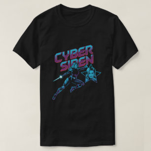 Cyber Sirene Neon Krijger – Futuristische Vrouweli T-shirt