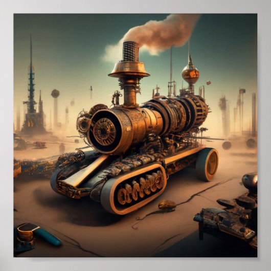 Cyber Steam Train Poster (Voorkant)