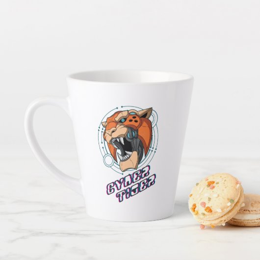Cyber Tiger | Latte Mug (En situation)