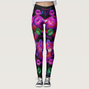 Cyber Venus Lips - Kiss Me Quick. vermenigvuldigd. Leggings