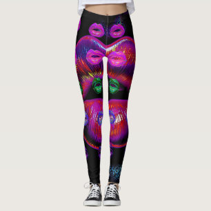 Cyber Venus Lips - My Lips R 4 U. Vermenigvuldigd Leggings