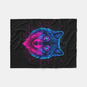 Cyber Wolf For Animal Lovers And Birthday And Birt Fleece Deken (Voorkant (Horizontaal))