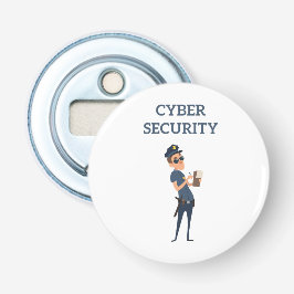 Cyberbeveiliging: de coole agent op patrouille button flesopener