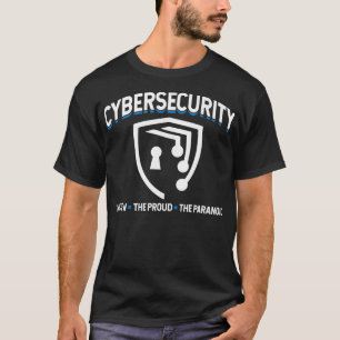 cyberbeveiliging weinig trots paranoïde veiliger i t-shirt