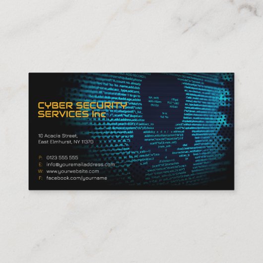 Cyberbeveiligingsservices | Beveiligingsadvies Visitekaartje (Achterkant)