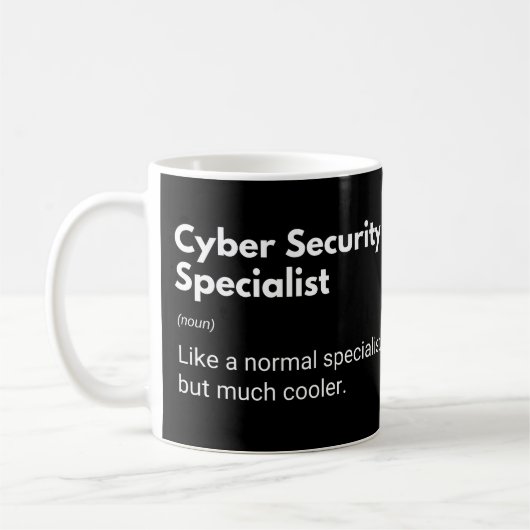 Cyberbeveiligingsspecialist Grappige definitie Koffiemok (Links)