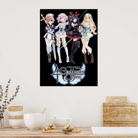 Cyberdimensie Neptunia 4 Goddesses Online Poster (Keuken)