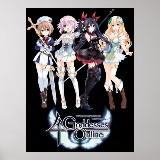 Cyberdimensie Neptunia 4 Goddesses Online Poster (Voorkant)