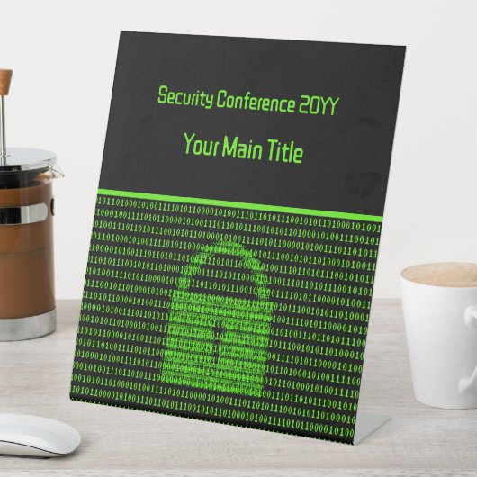 Cyberevent - Black/Green Computer Code Security Reclamebord Met Voetstuk (Insitu)