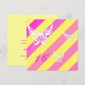 Cybergoth Papillons doux 16 Invitations d'annivers (Devant / Derrière)