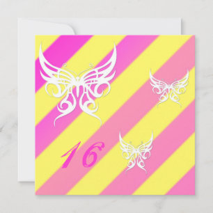 Cybergoth Papillons doux 16 Invitations d'annivers